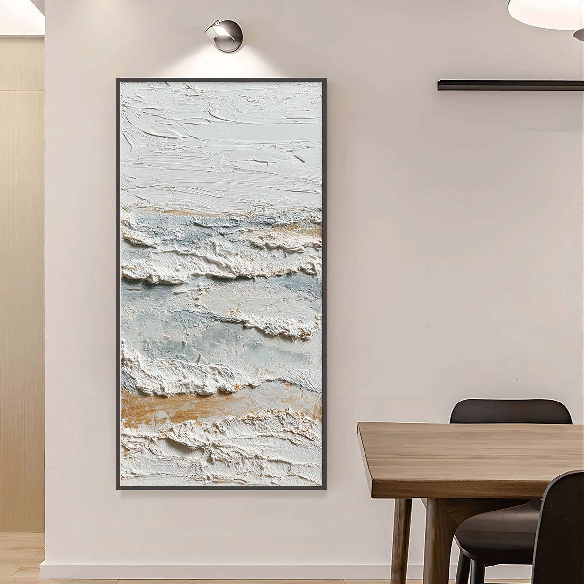 WHISPERING TIDES: Heavily Textured Wabi Sabi Seascape Painting
