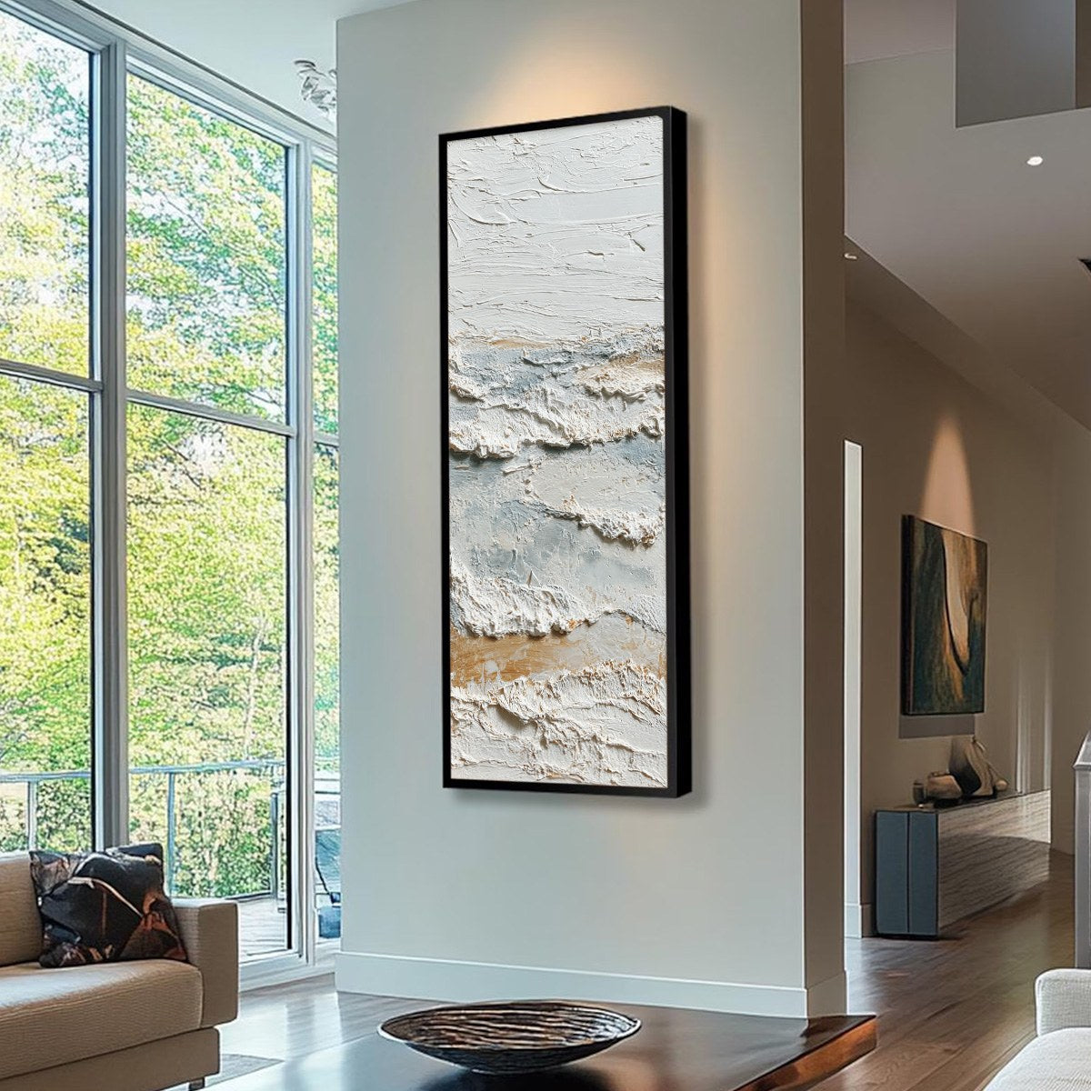 WHISPERING TIDES: Heavily Textured Wabi Sabi Seascape Painting