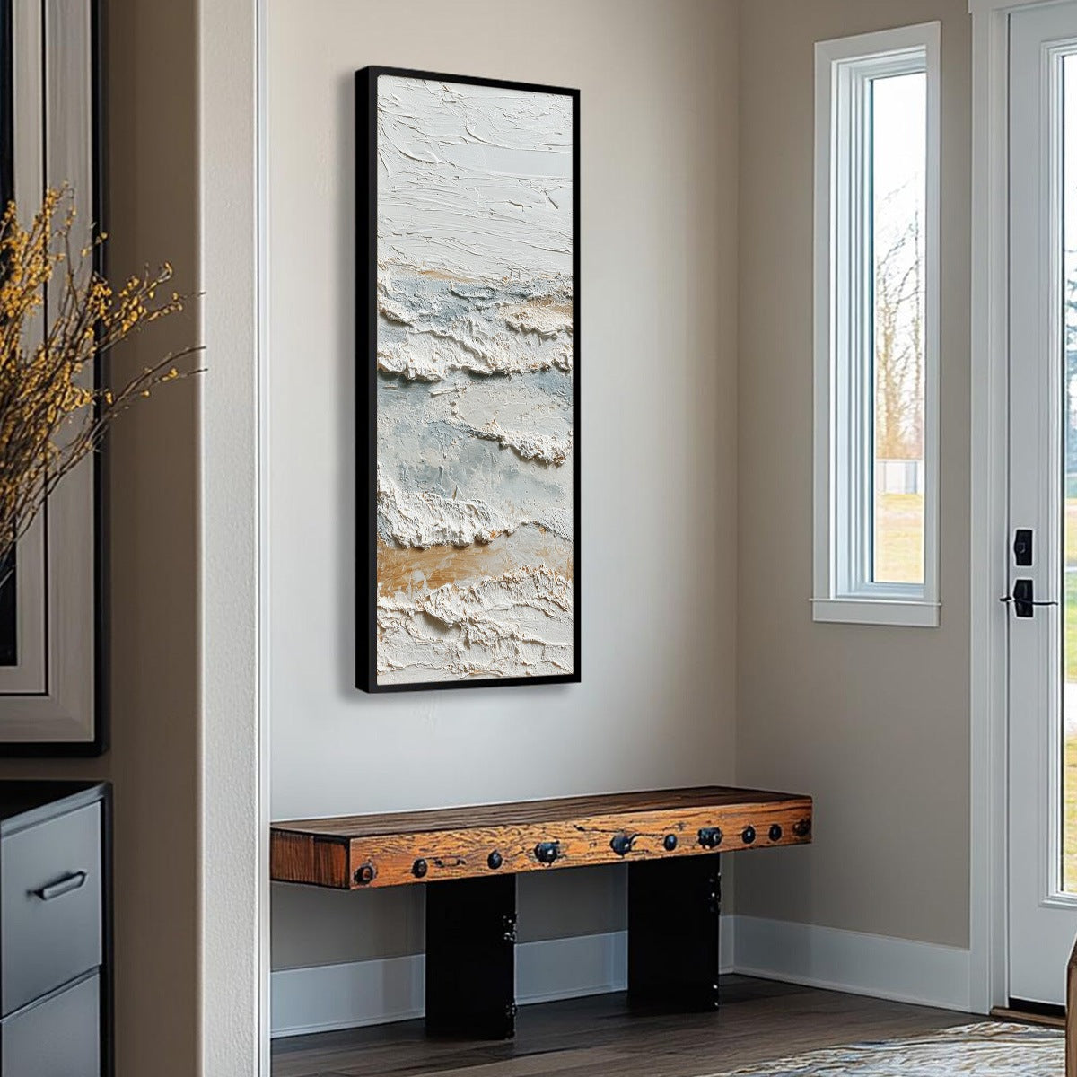 WHISPERING TIDES: Heavily Textured Wabi Sabi Seascape Painting