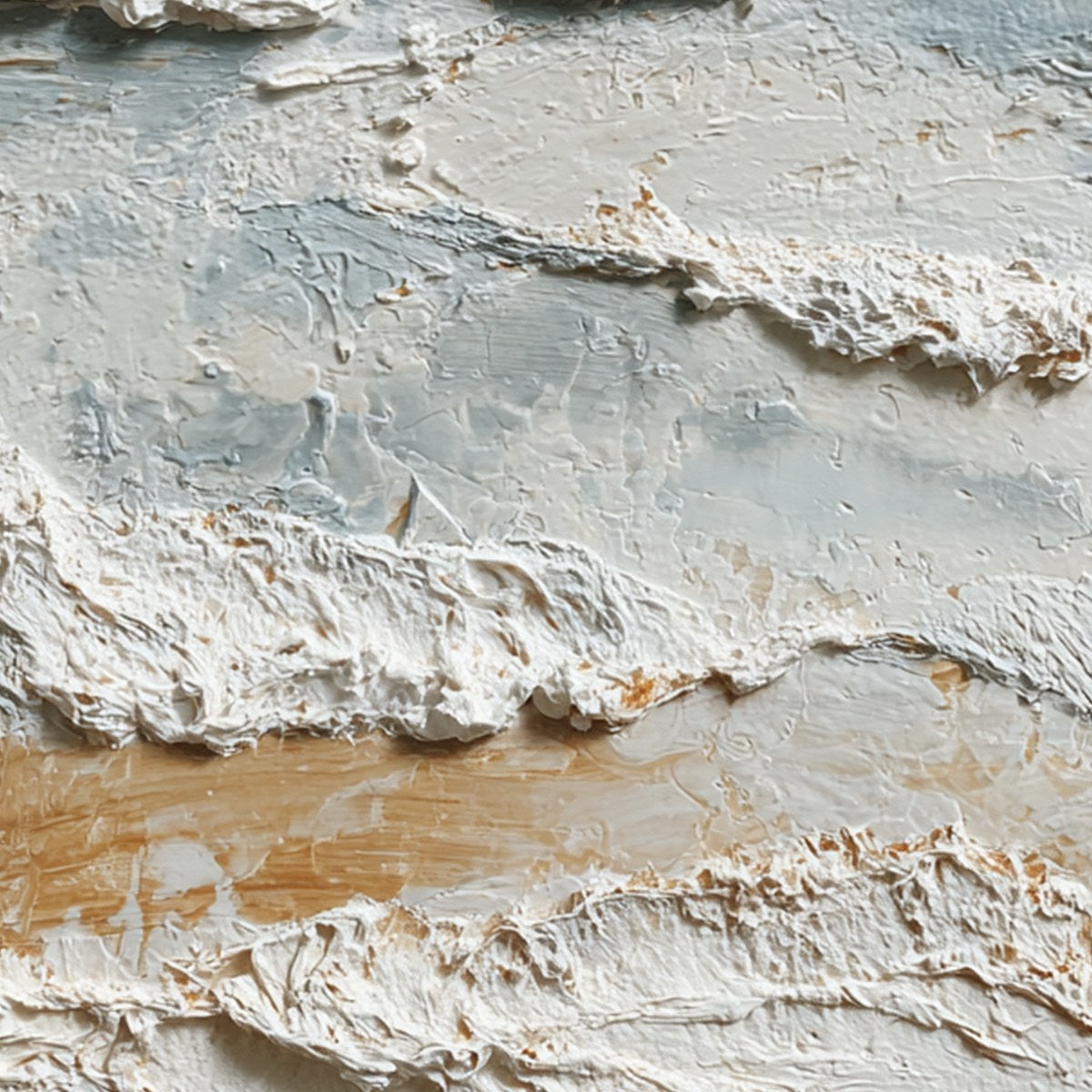 WHISPERING TIDES: Heavily Textured Wabi Sabi Seascape Painting