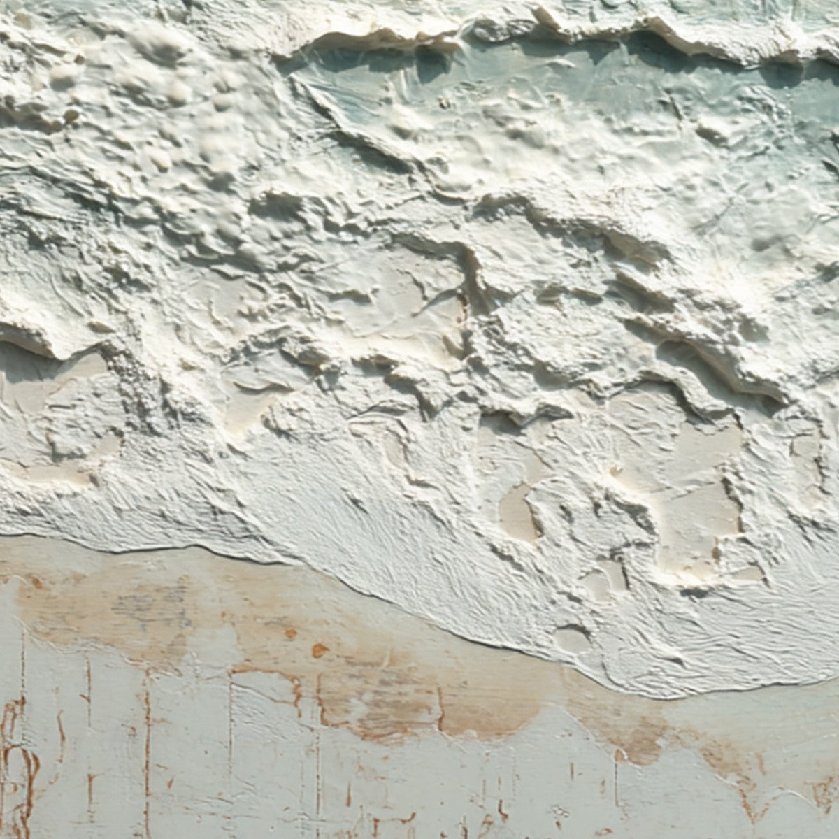 WHISPERING TIDE: Textured Minimalist Impasto Seascape Painting