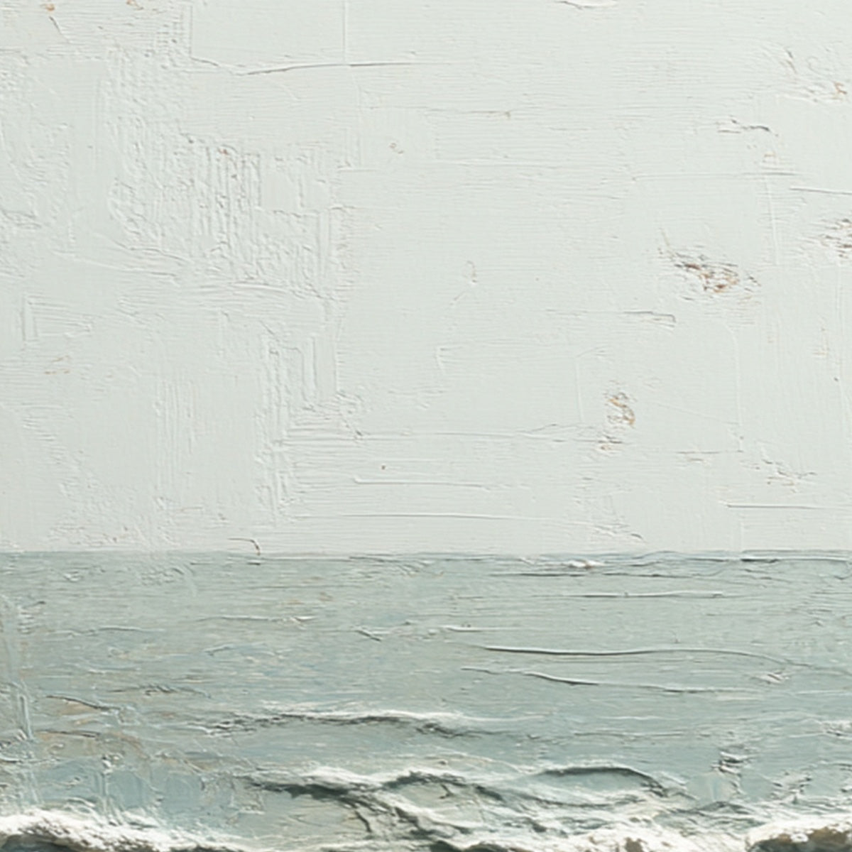 WHISPERING TIDE: Textured Minimalist Impasto Seascape Painting