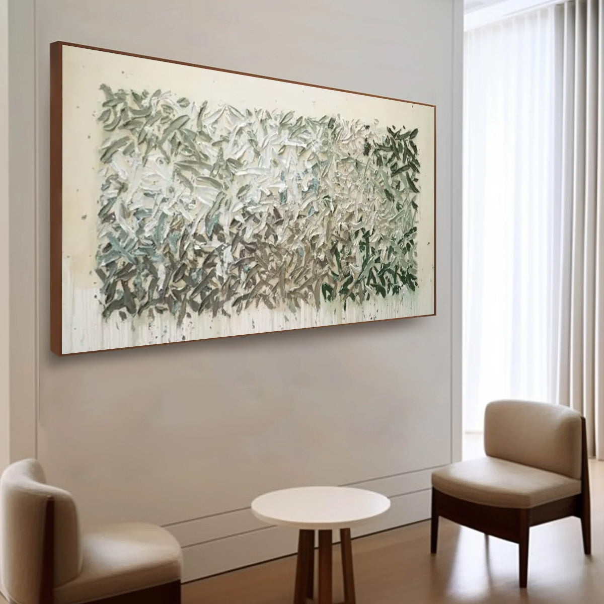 WHISPERING WINDS: Textured Abstract Landscape Oil Painting