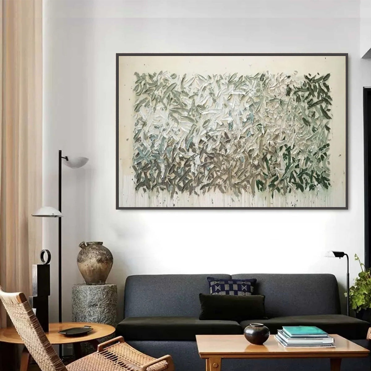 WHISPERING WINDS: Textured Abstract Landscape Oil Painting