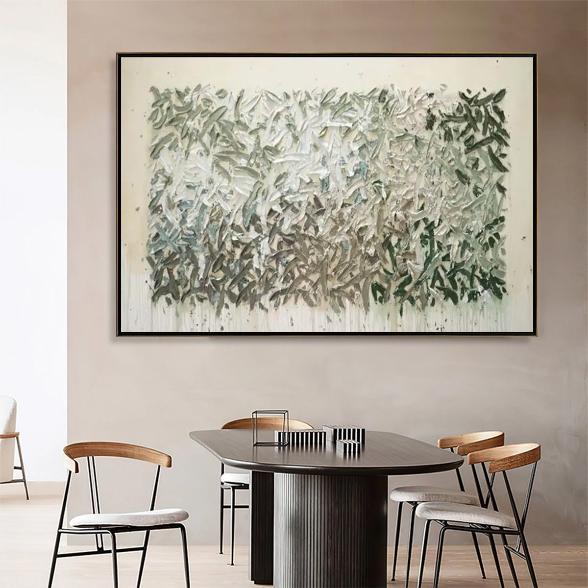 WHISPERING WINDS: Textured Abstract Landscape Oil Painting