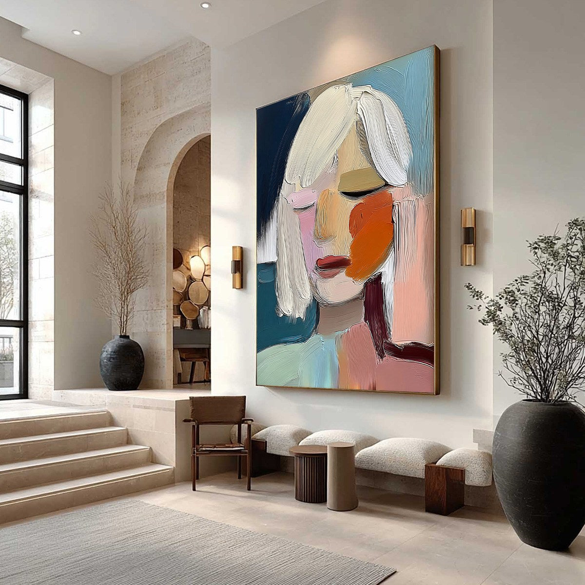 WHISPERS: Expressive Abstract Portrait Impasto Painting