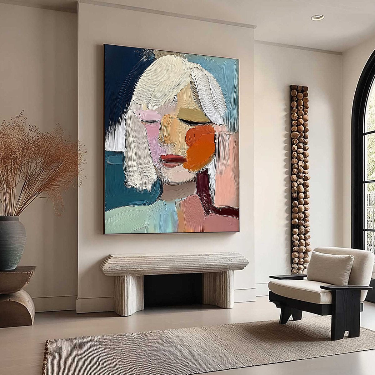 WHISPERS: Expressive Abstract Portrait Impasto Painting
