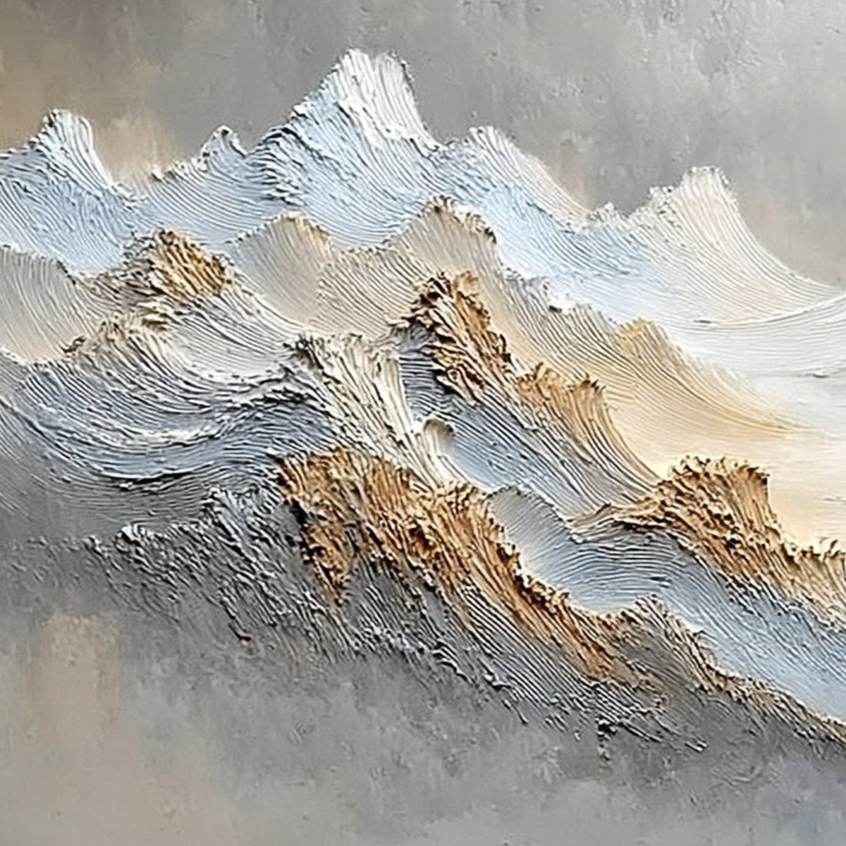 WHISPERS OF THE PEAK: Large Textured Wabi Sabi Abstract Mountain Painting