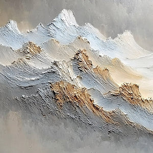 WHISPERS OF THE PEAK: Large Textured Wabi Sabi Abstract Mountain Painting