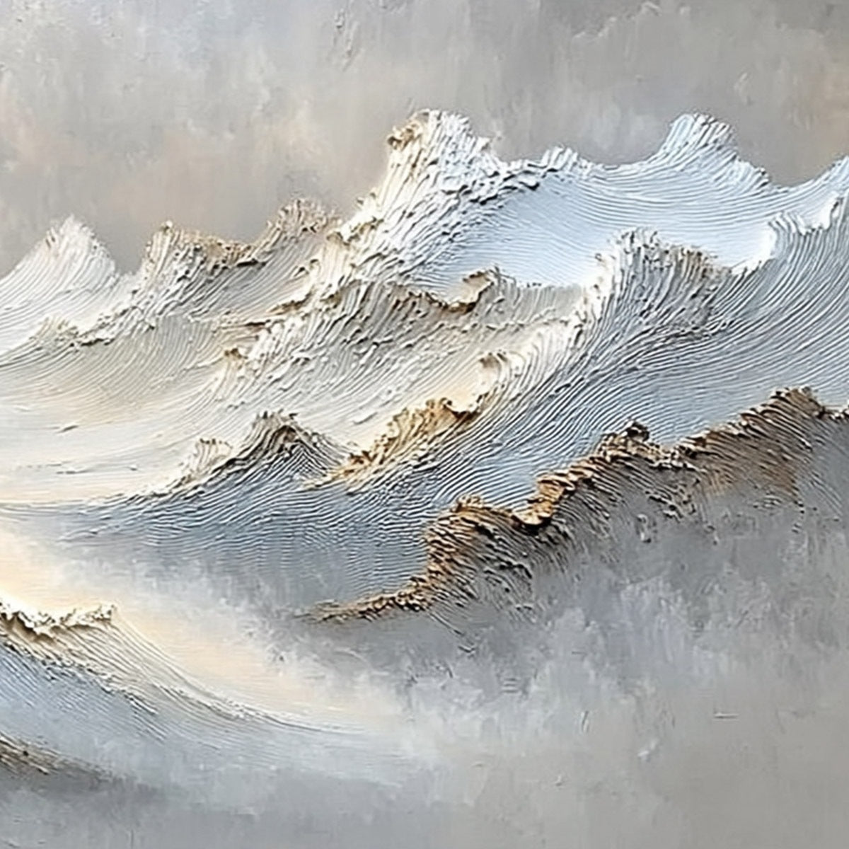 WHISPERS OF THE PEAK: Large Textured Wabi Sabi Abstract Mountain Painting