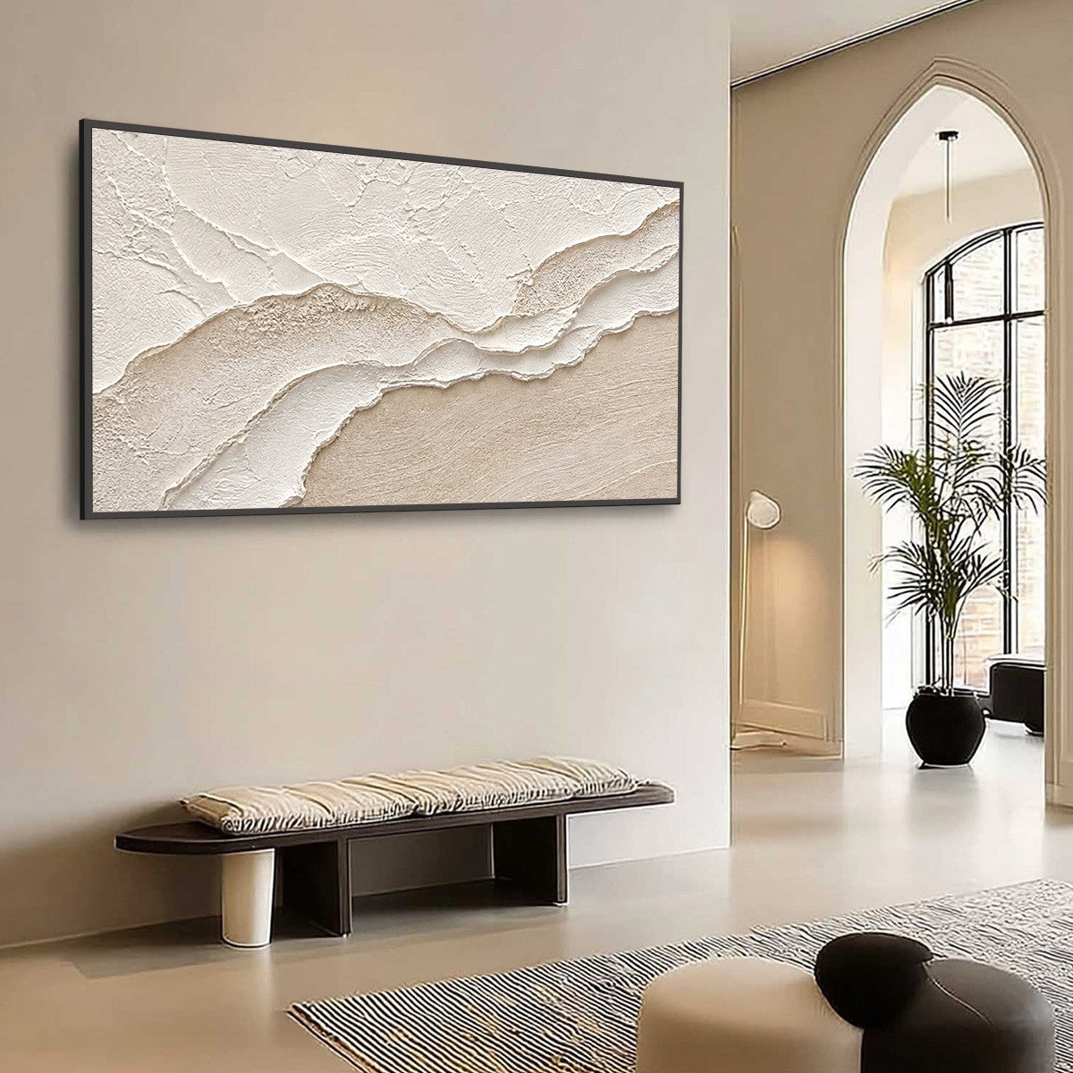 WHISPERS OF THE TIDE: Textured Wabi Sabi Inspired Coastal Abstract Painting