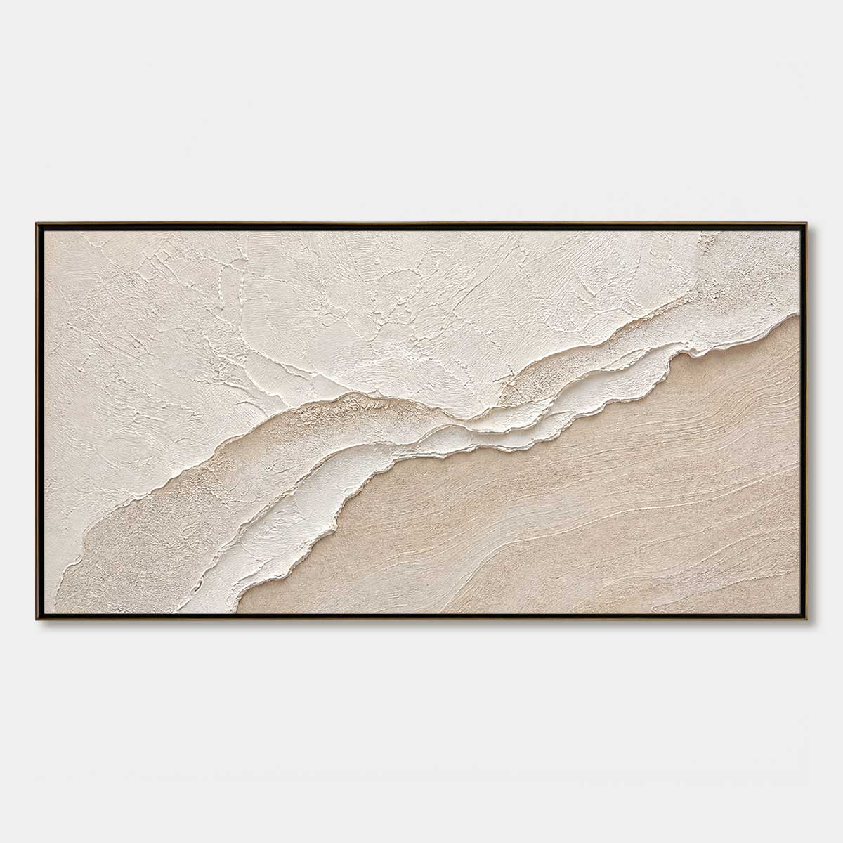 WHISPERS OF THE TIDE: Textured Wabi Sabi Inspired Coastal Abstract Painting