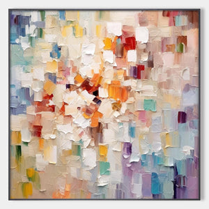 Whispers of Light: Original Textured Abstract Oil Painting - Muted Tones Wall Art