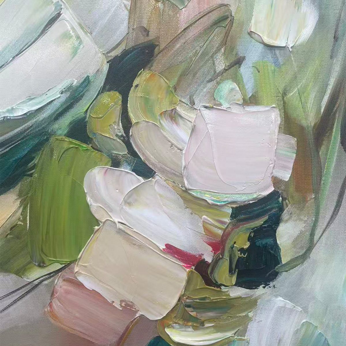 WHISPERS OF SPRING- Impressionistic Floral Portrait Oil Painting