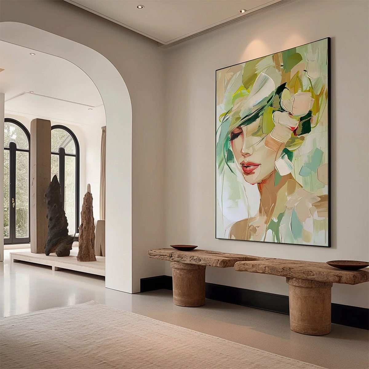 WHISPERS OF SPRING: Impressionistic Floral Portrait Oil Painting