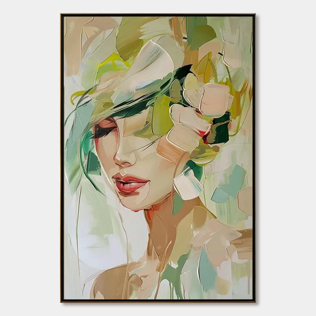 WHISPERS OF SPRING Impressionistic Floral Portrait Oil Painting