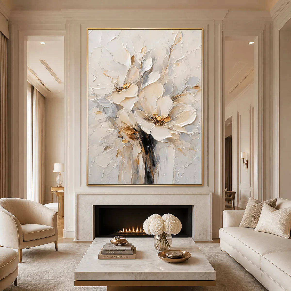 WHITE BLOOM: White Bloom Flower Painting