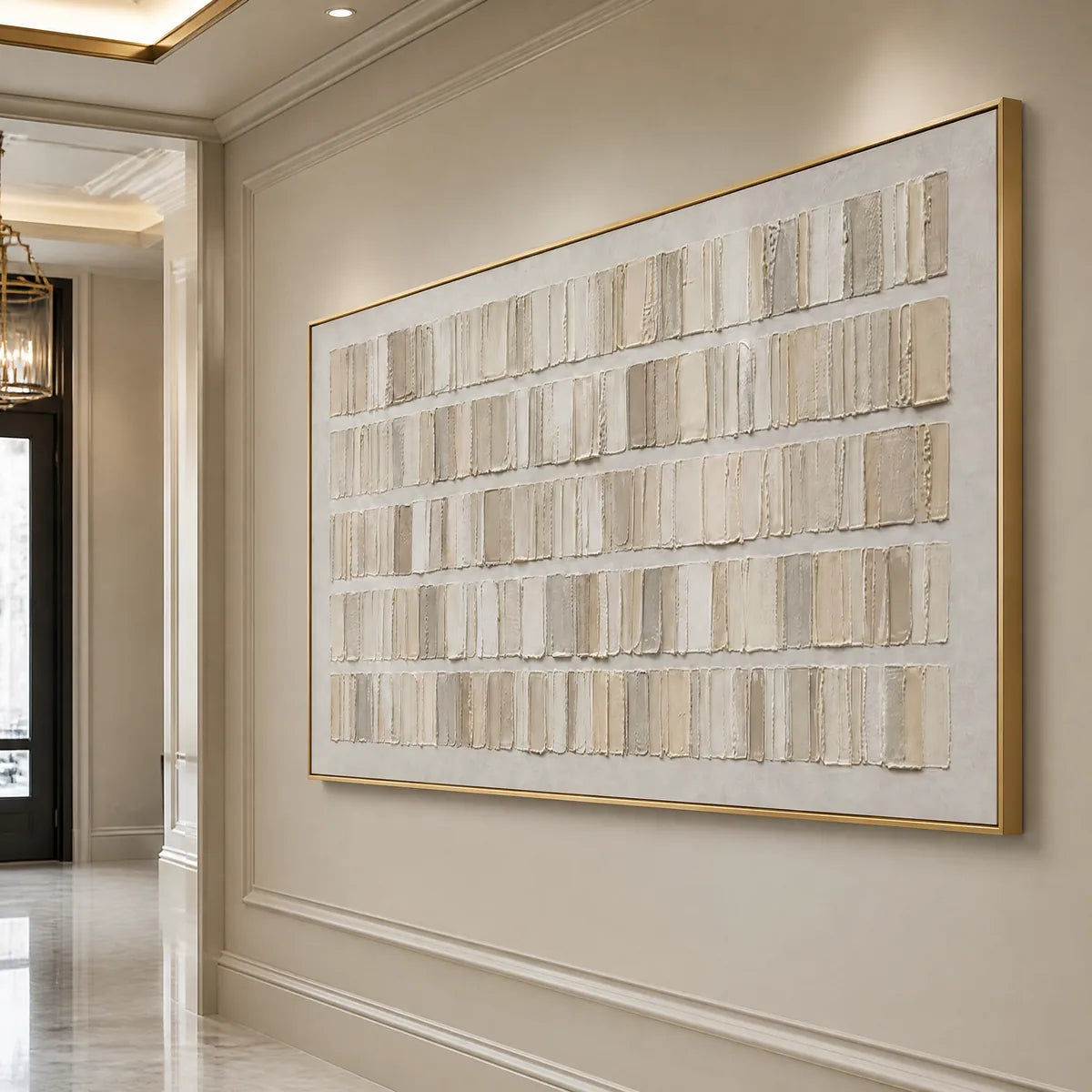 WHITE CURRENT: White Horizontal Texture Wall Art