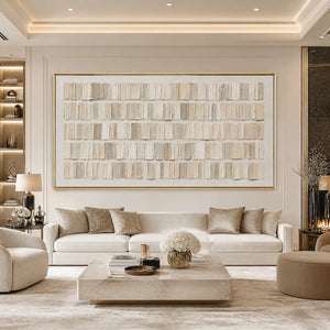 WHITE CURRENT: White Horizontal Texture Wall Art