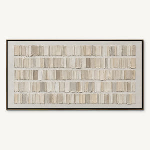 WHITE CURRENT: White Horizontal Texture Wall Art