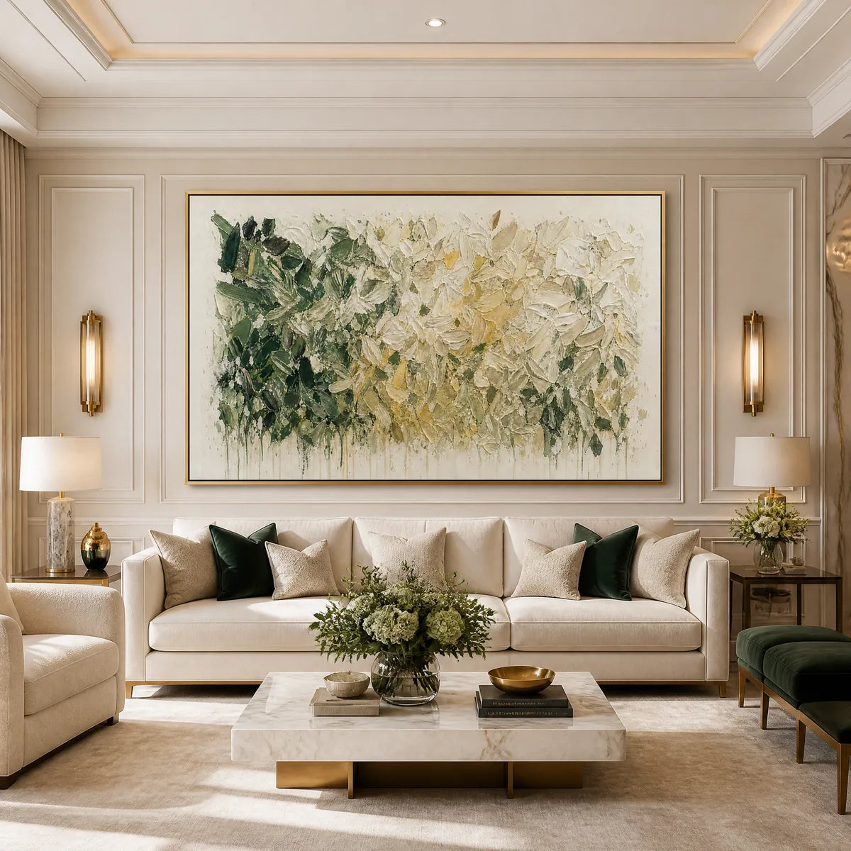 WHITE HERBARIUM: White Botanical Abstract Painting