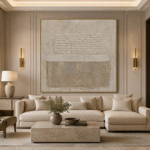 WHITE SILENCE: Minimal White Relief Abstract