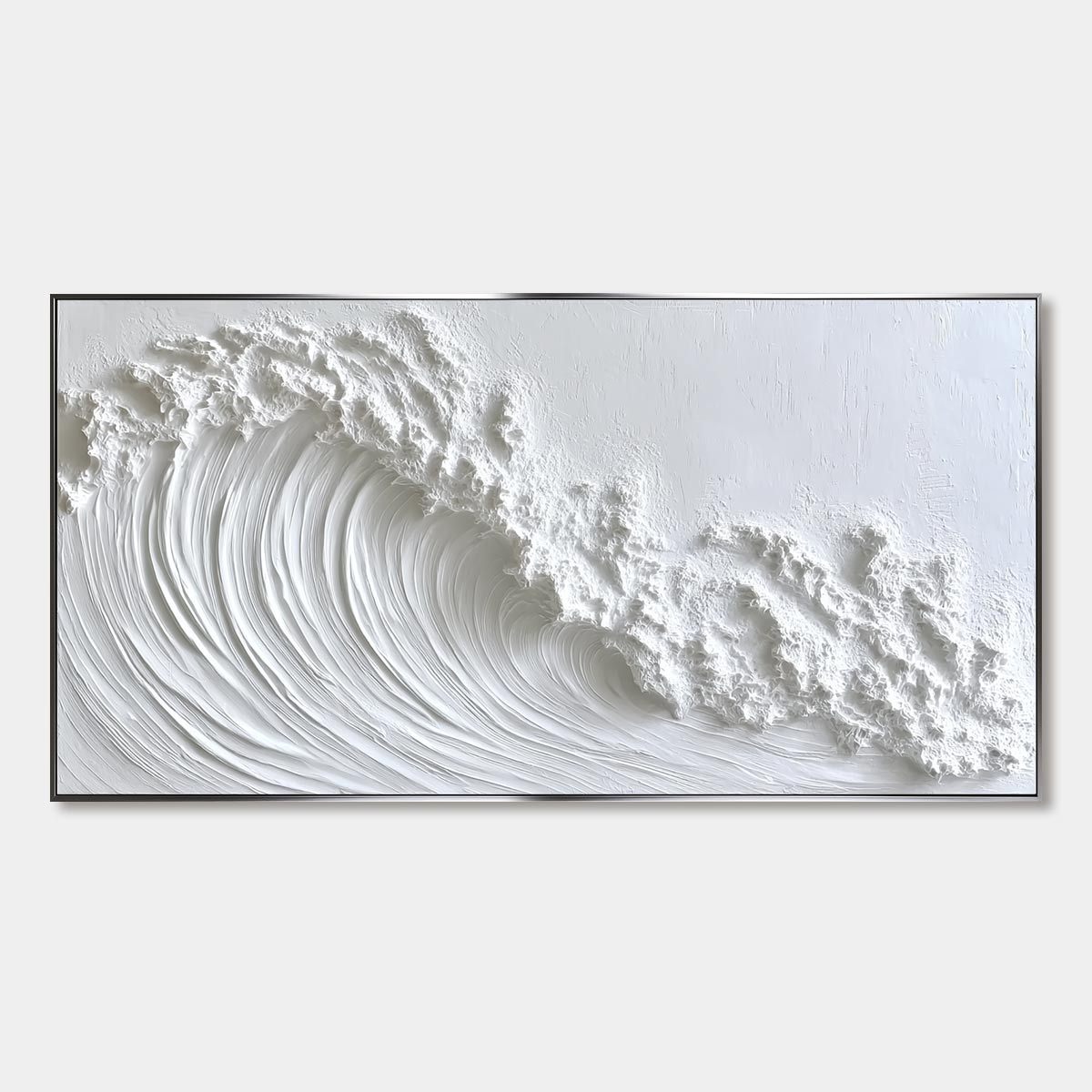 WHITE CREST: Textured Impasto Seascape Oil Painting