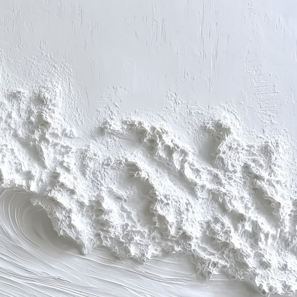 WHITE CREST: Textured Impasto Seascape Oil Painting