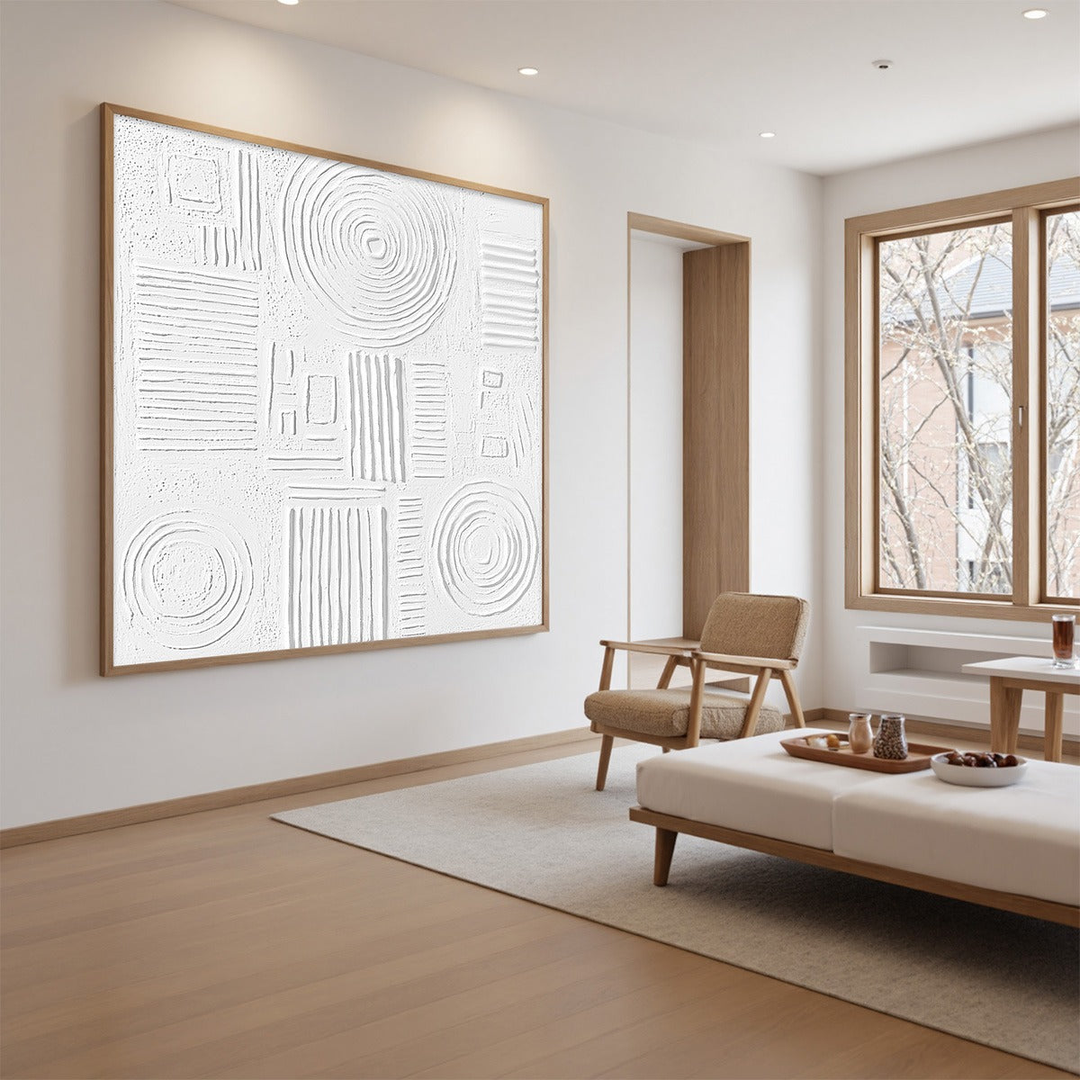 WHITE TEXTURE Minimalist Textured Abstract Oil Painting