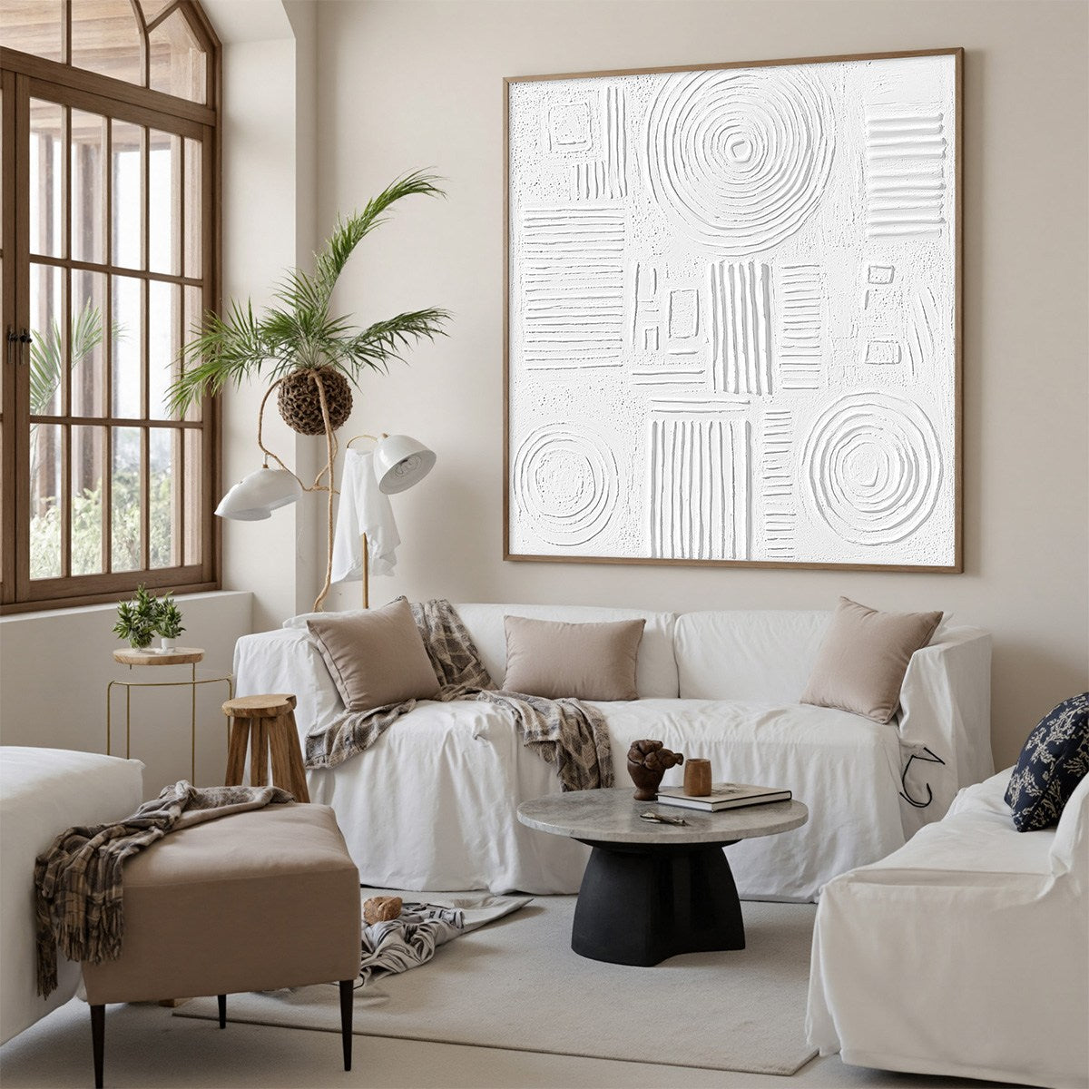 WHITE TEXTURE Minimalist Textured Abstract Oil Painting