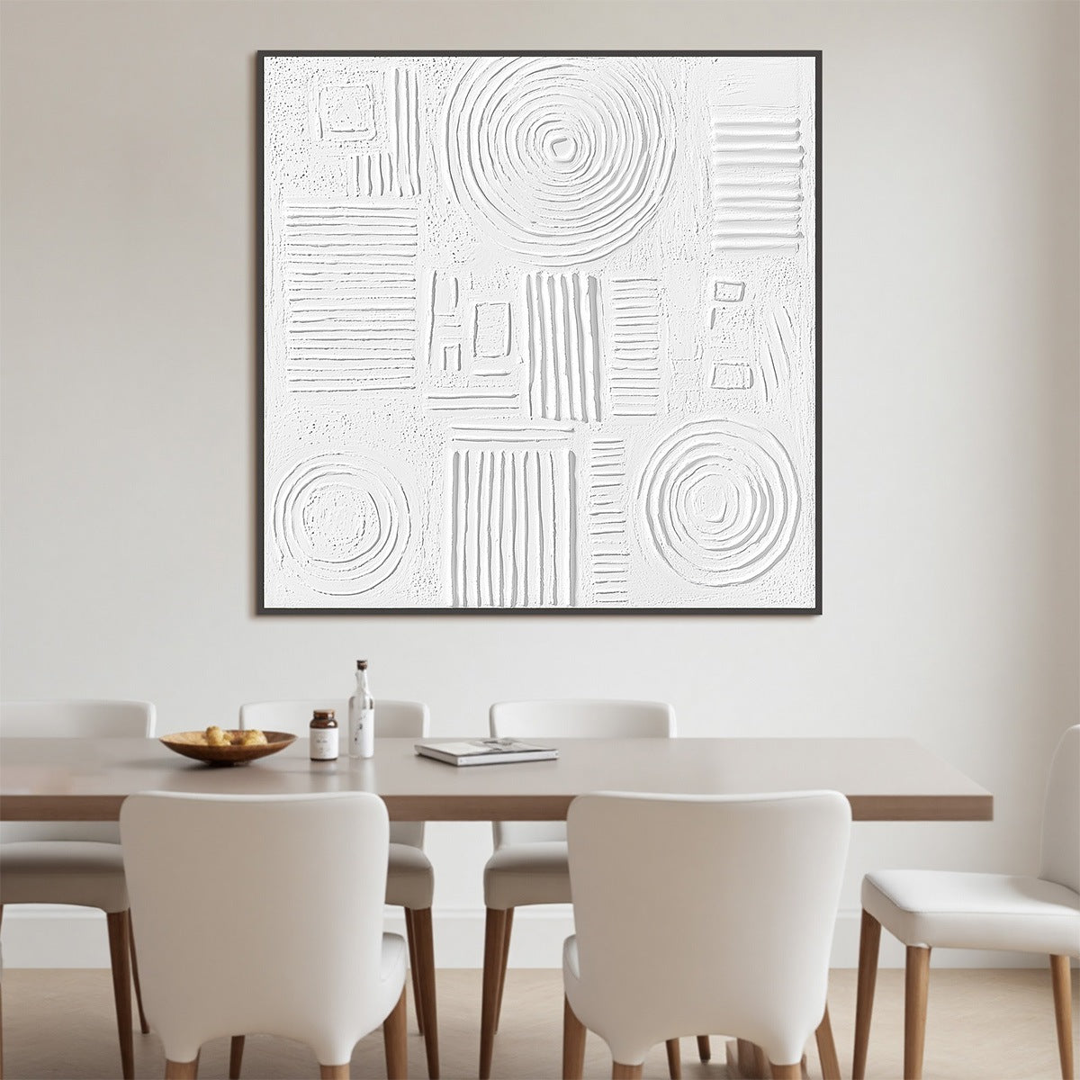 WHITE TEXTURE: Minimalist Textured Abstract Oil Painting