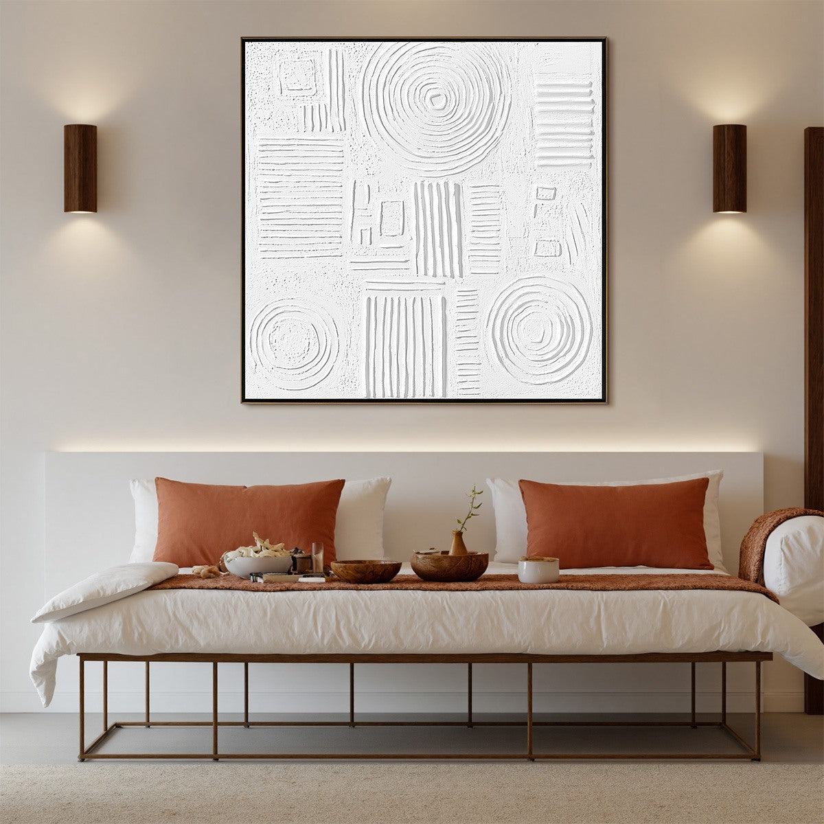 WHITE TEXTURE Minimalist Textured Abstract Oil Painting