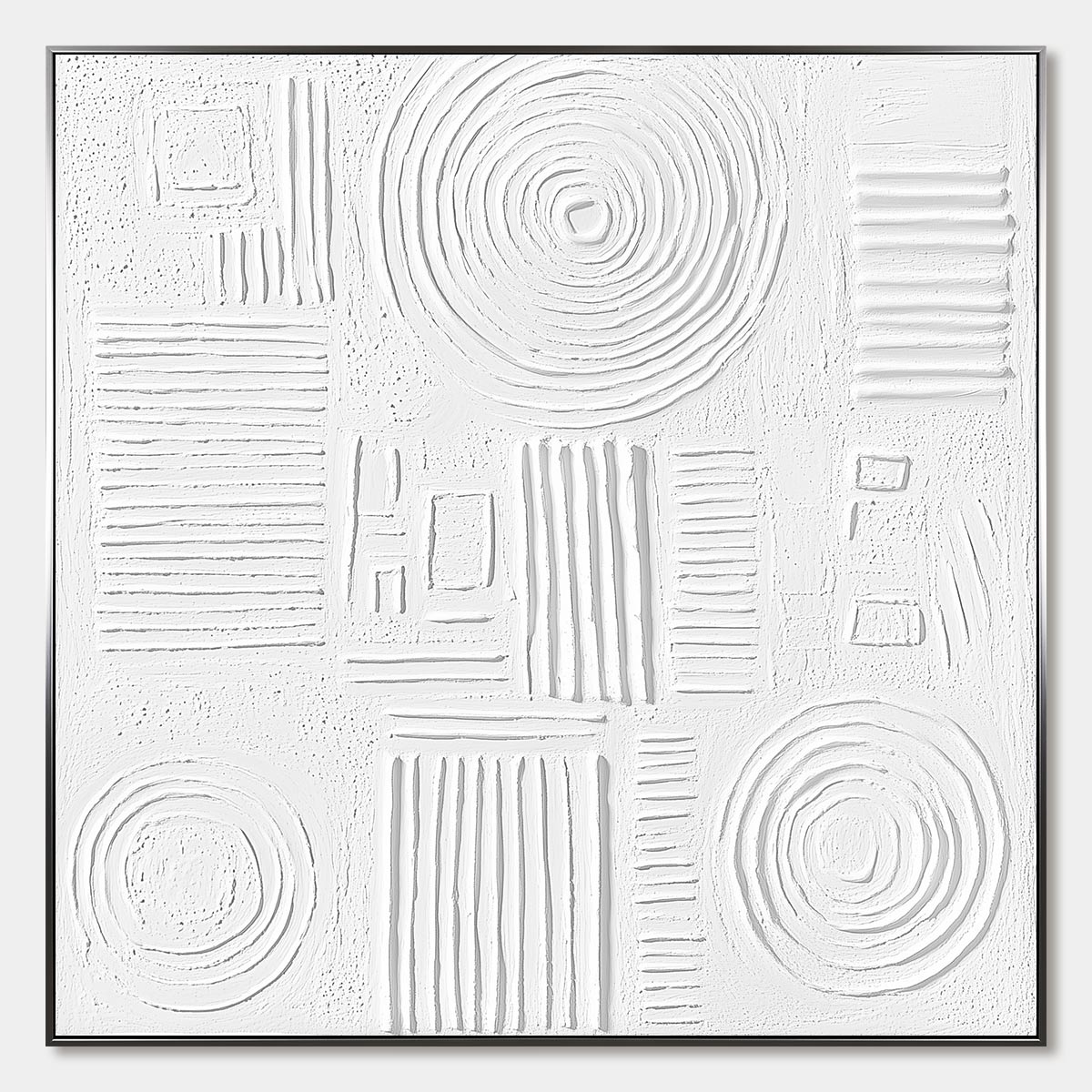 White Texture: Minimalist Textured Abstract Oil Painting – MontCarta