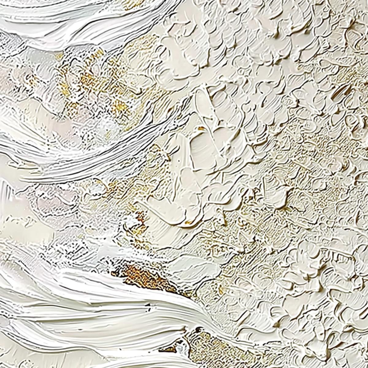 WHITEWATER WHISPER: Textured Wabi Sabi Abstract Seascape Painting