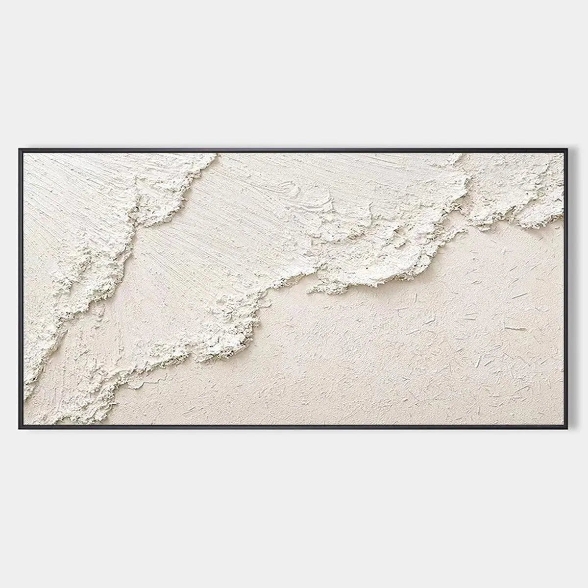 Textured White Abstract Seascape Impasto Painting