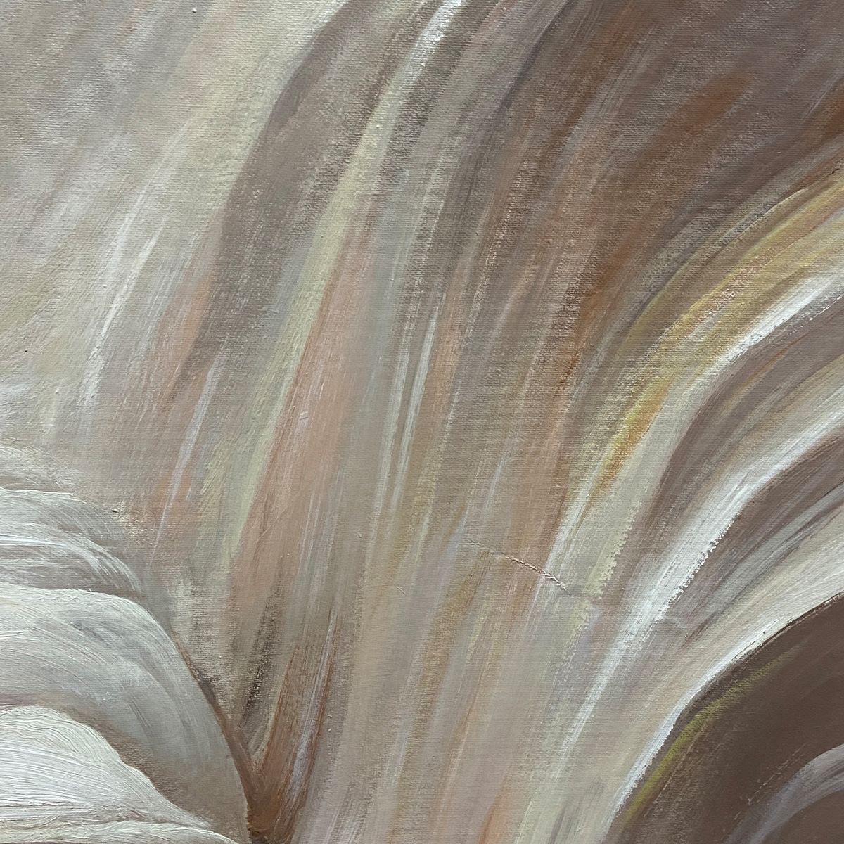 WHITE SAND DUNES- Textured Abstract Landscape Painting, Vertical Wall Art