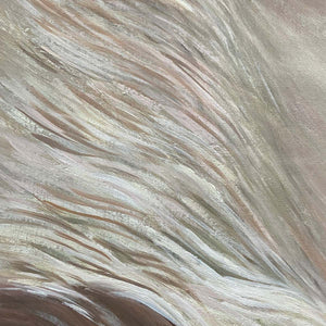 WHITE SAND DUNES- Textured Abstract Landscape Painting, Vertical Wall Art