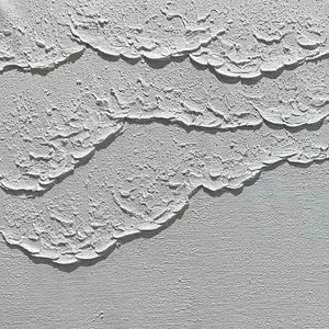 WHITE TEXTURED WAVES DIPTYCH- Textured Abstract Painting Set of 2, Vertical Wall Art