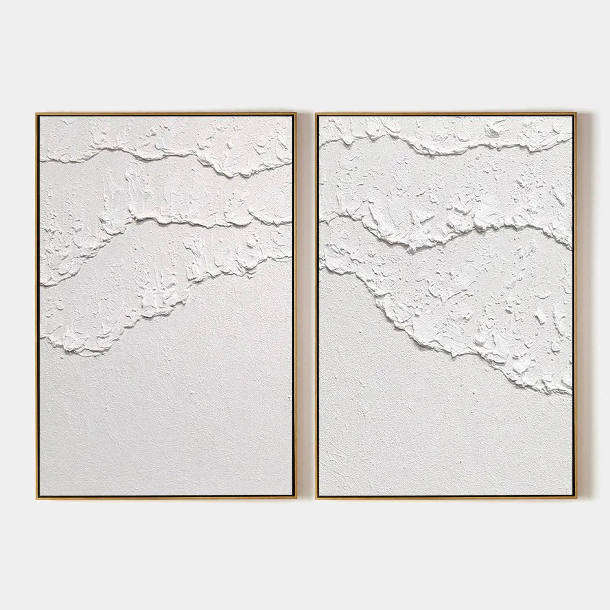 Textured Abstract Painting Set of 2, Vertical Wall Art