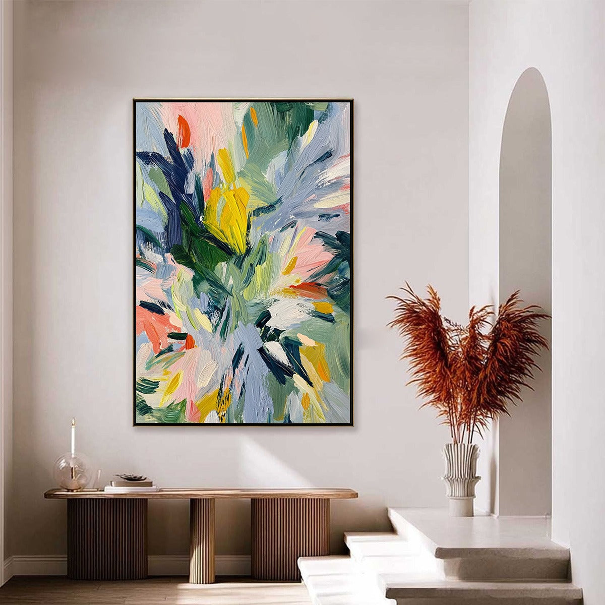WILDFLOWER SYMPHONY: Colorful Textured Abstract Floral Oil Painting