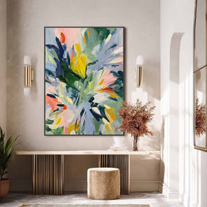 WILDFLOWER SYMPHONY: Colorful Textured Abstract Floral Oil Painting