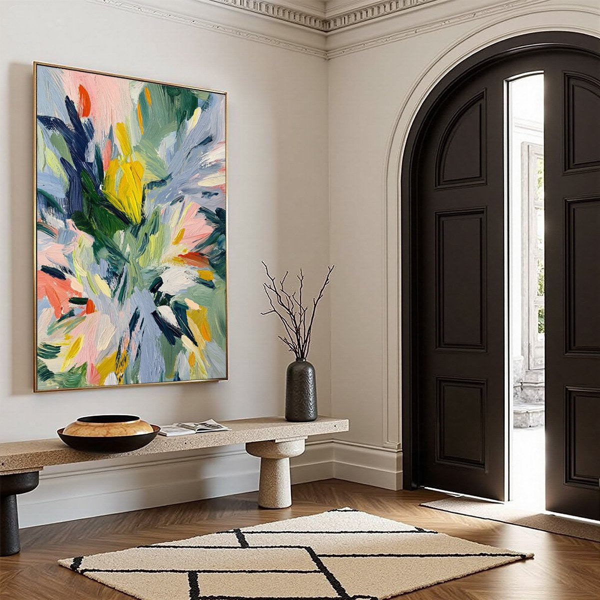 WILDFLOWER SYMPHONY: Colorful Textured Abstract Floral Oil Painting