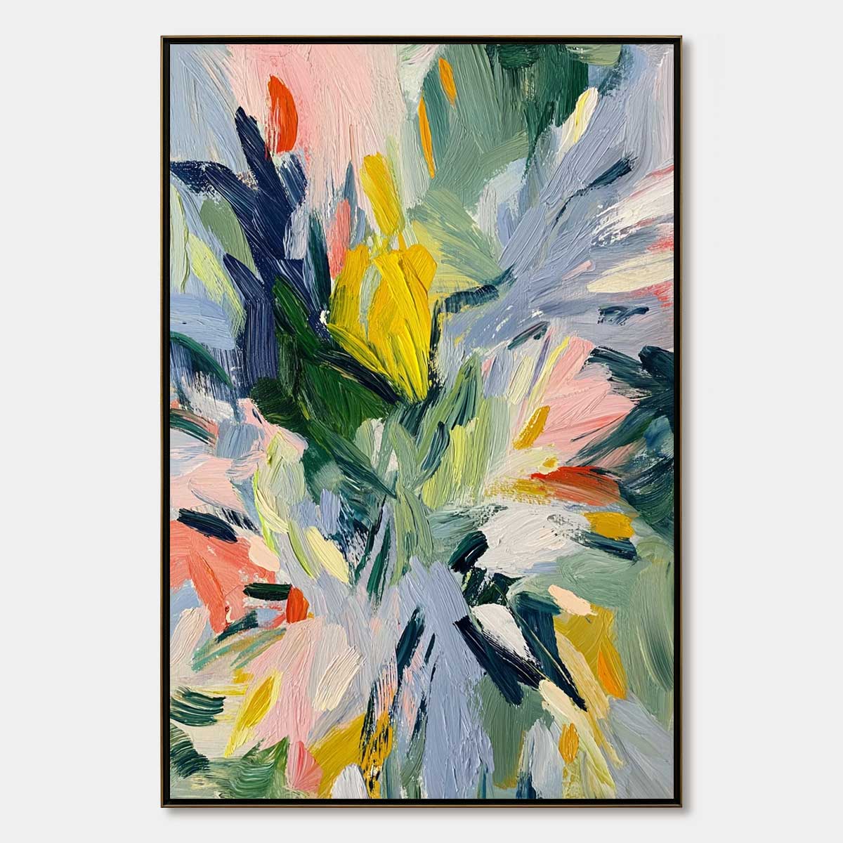 WILDFLOWER SYMPHONY: Colorful Textured Abstract Floral Oil Painting