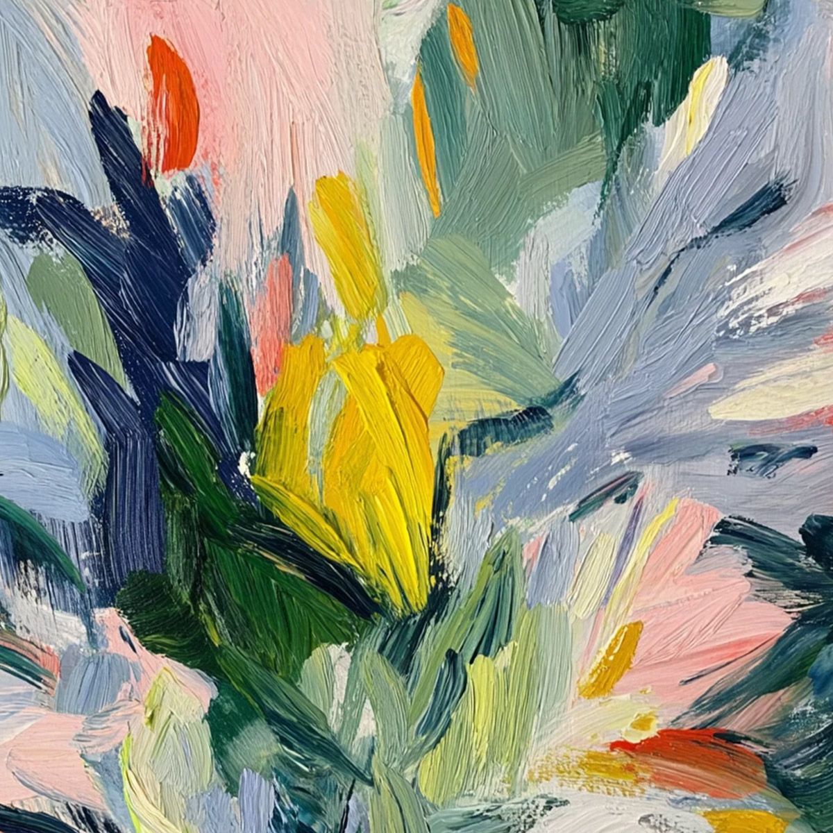 WILDFLOWER SYMPHONY: Colorful Textured Abstract Floral Oil Painting