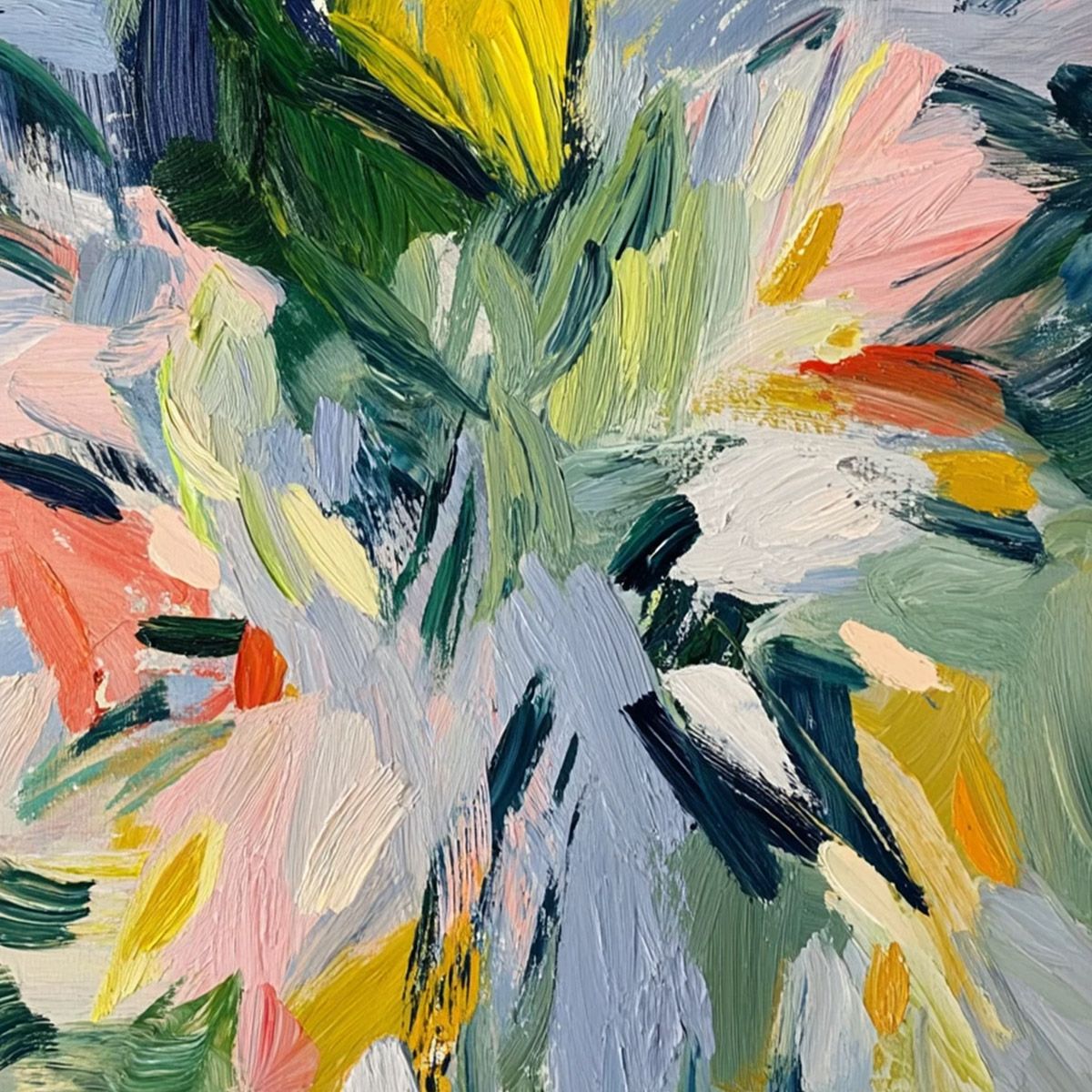 WILDFLOWER SYMPHONY: Colorful Textured Abstract Floral Oil Painting