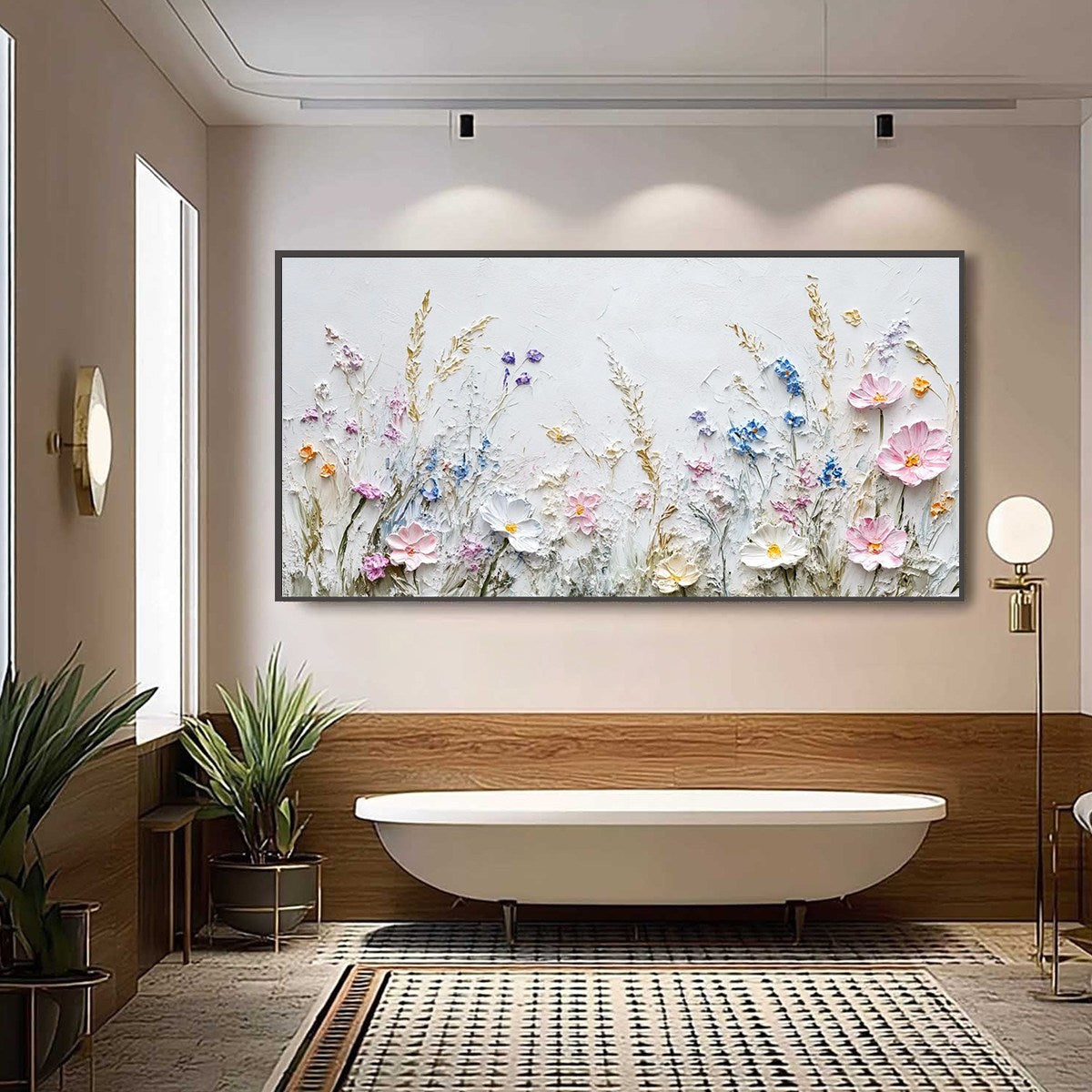 WILDFLOWER SERENADE: Textured Pastel Floral Meadow Painting