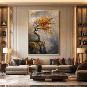 WINDFALL TREE: Windswept Autumn Tree Painting