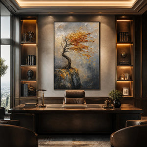 WINDFALL TREE: Windswept Autumn Tree Painting