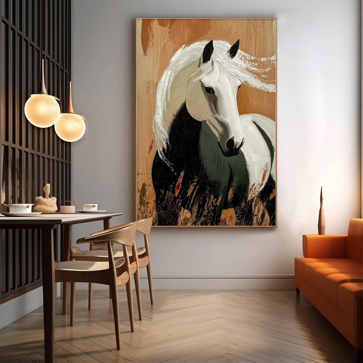 Windwhisper: Original Horse Portrait Oil Painting - Textured