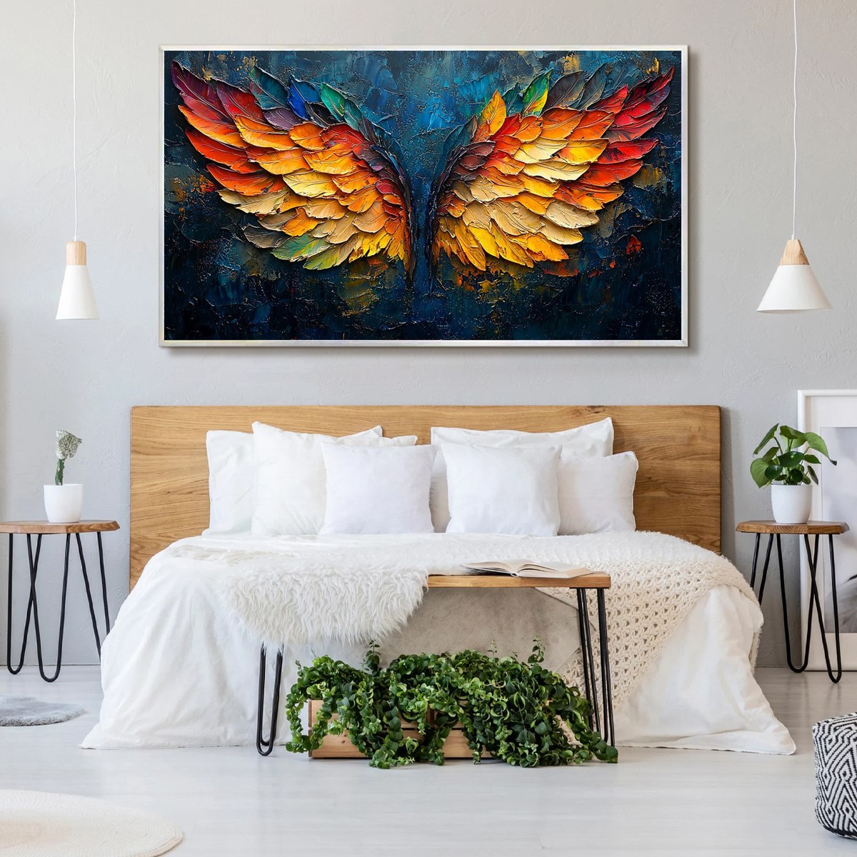 WINGS OF FIRE: Textured Abstract Oil Painting